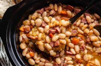 Sluggish Cooker Ham & Beans